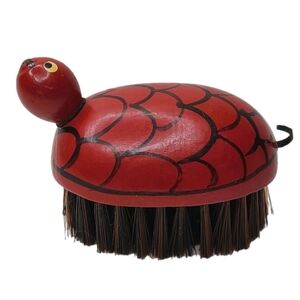 Vintage Turtle Clothes Shoe Brush 1960s Made in Japan Novelty Cute Red Black